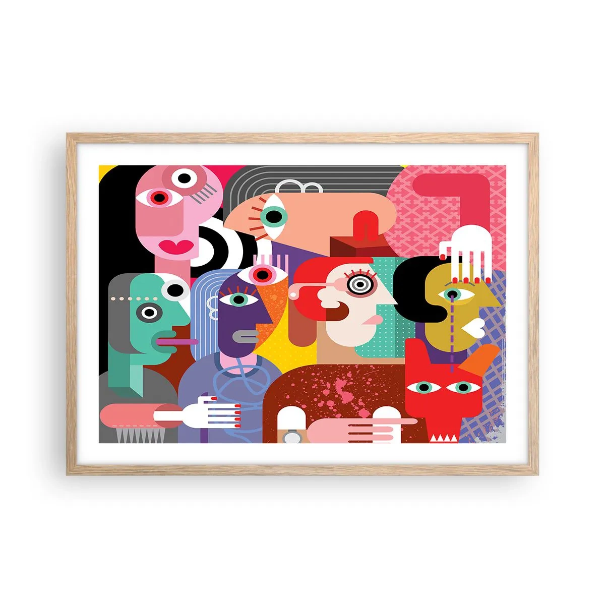 Poster în ramă de stejar deschis - Am venit de la domnul Picasso - 70x50 cm