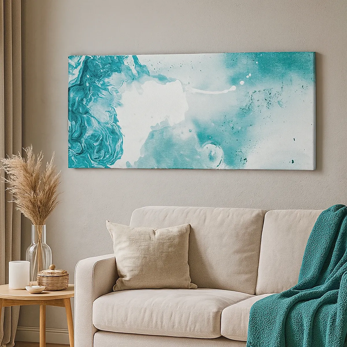 Tablou pe pânză - Câmpii inundabile de albastru - 30x30 cm