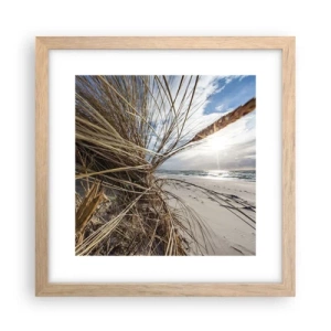 Poster în ramă de stejar deschis - O întâlnire a elementelor - 30x30 cm