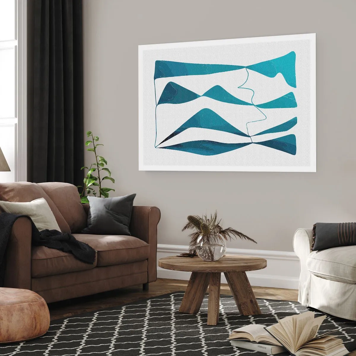 Poster - Abstracție: relație turcoaz - 100x70 cm