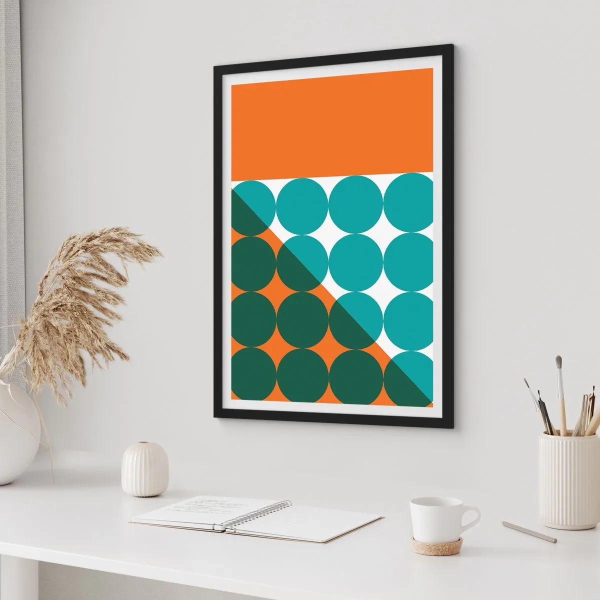 Poster în ramă neagră - Sus și pe diagonală - 61x91 cm