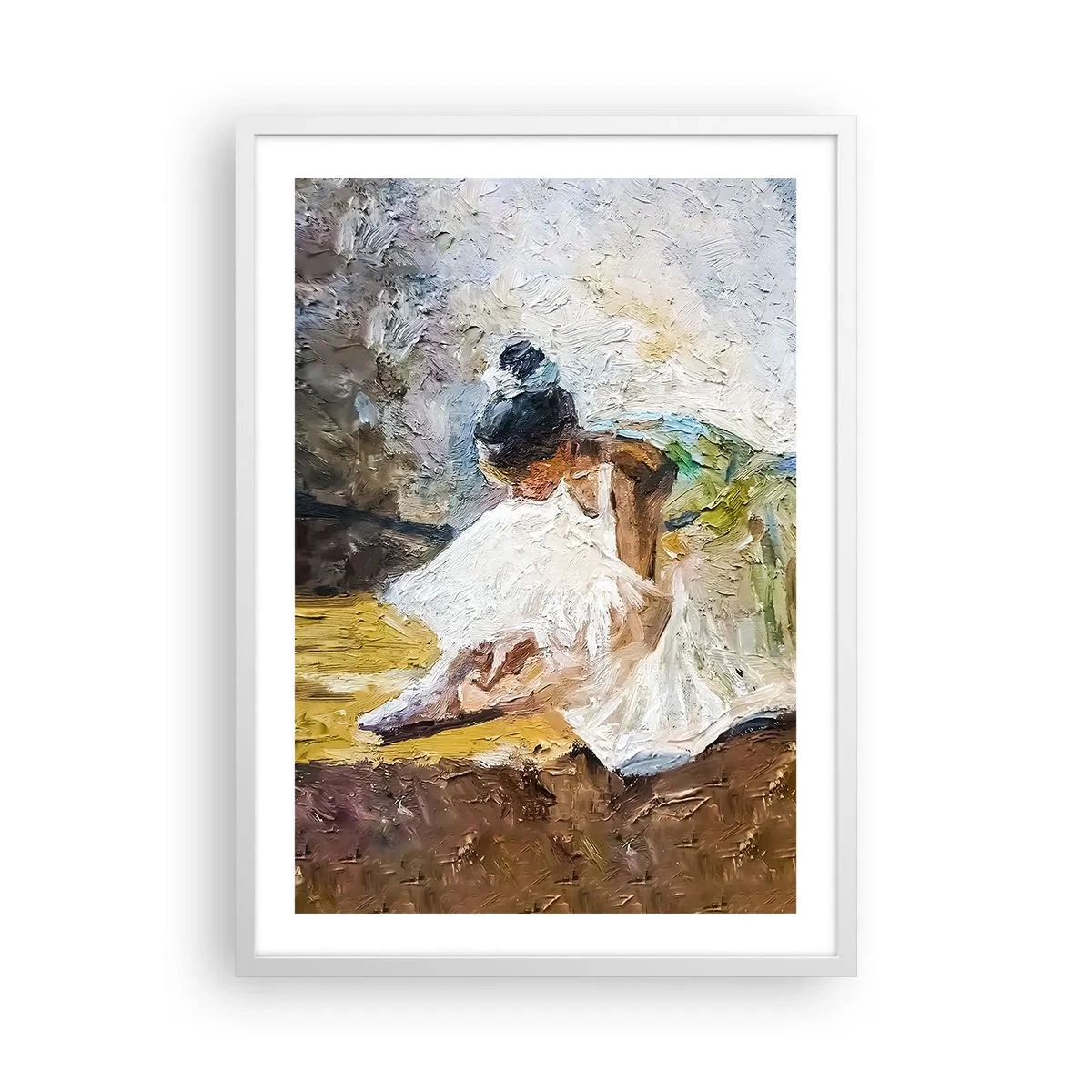 Poster în ramă albă - Dintr-un tablou de Degas - 50x70 cm