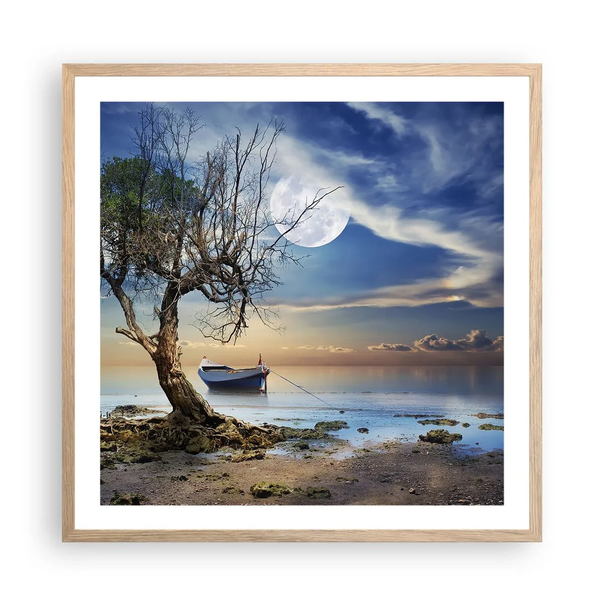 Poster în ramă de stejar deschis - Este acesta sfârșitul sau începutul? - 60x60 cm