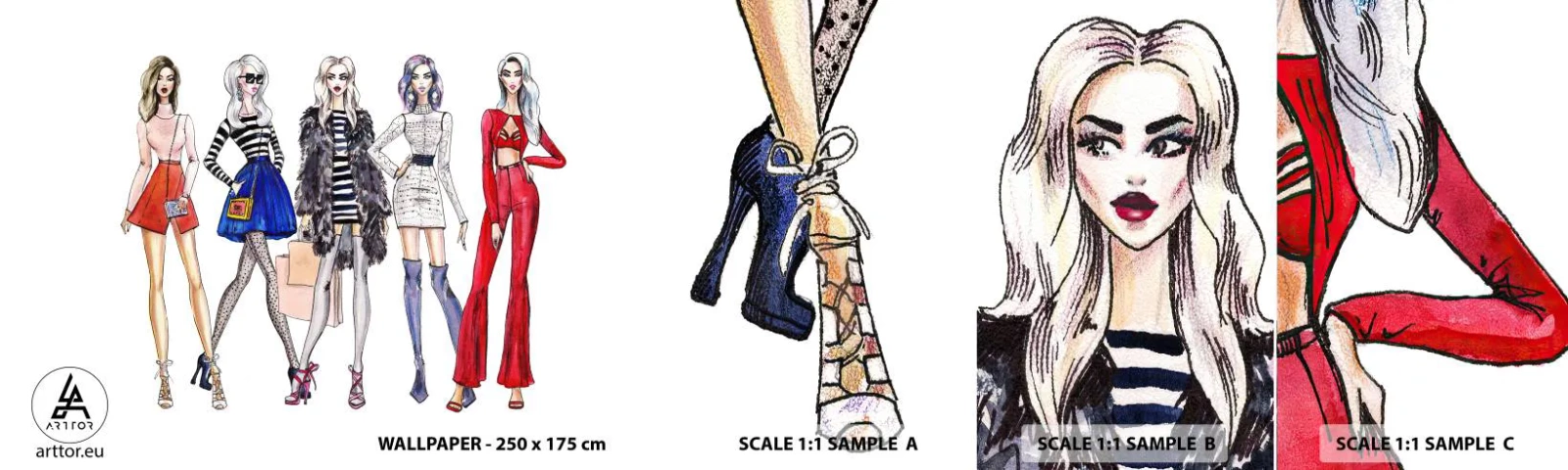 Mostră tapet autocolant Deluxe Sticker - Every week Fashion Week - Femeie, Modă, Model - 100x30 cm