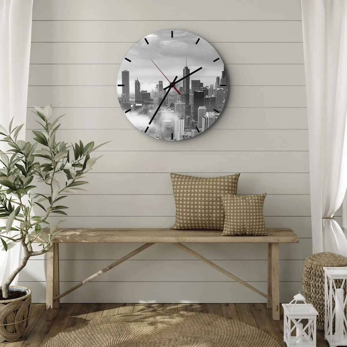 Ceas de perete - Ceas pe sticlă - Peisaj american - 40x40 cm
