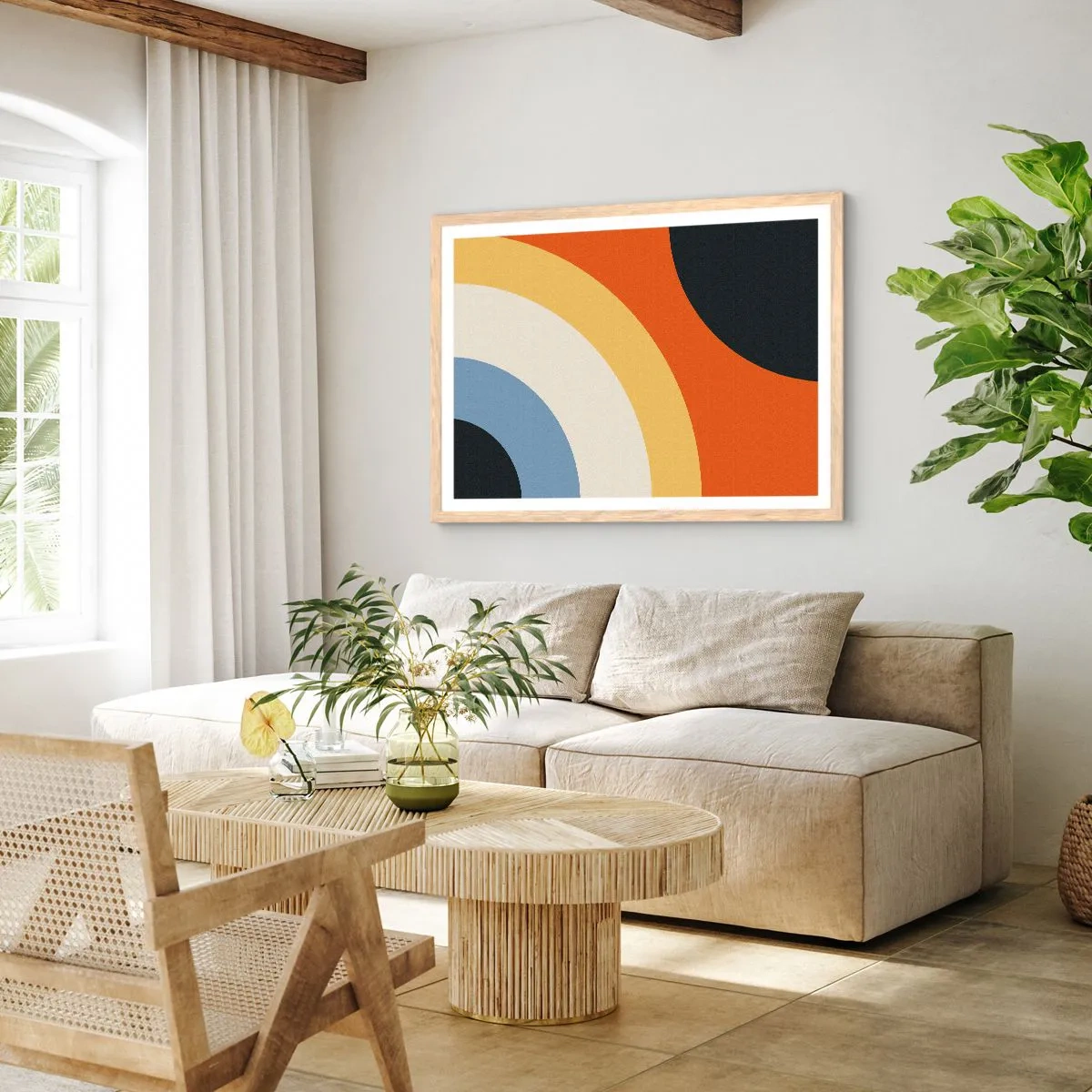 Poster în ramă de stejar deschis - Spre sine - 100x70 cm