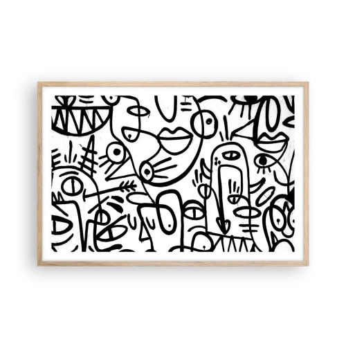 Poster în ramă de stejar deschis - Chipuri și miraje - 91x61 cm