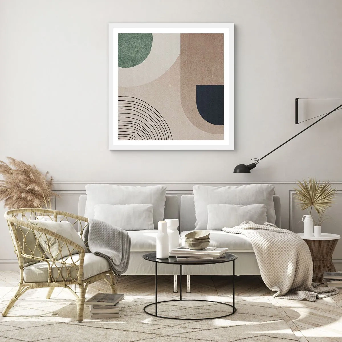 Poster în ramă albă - Blândețea ovalului - 30x30 cm