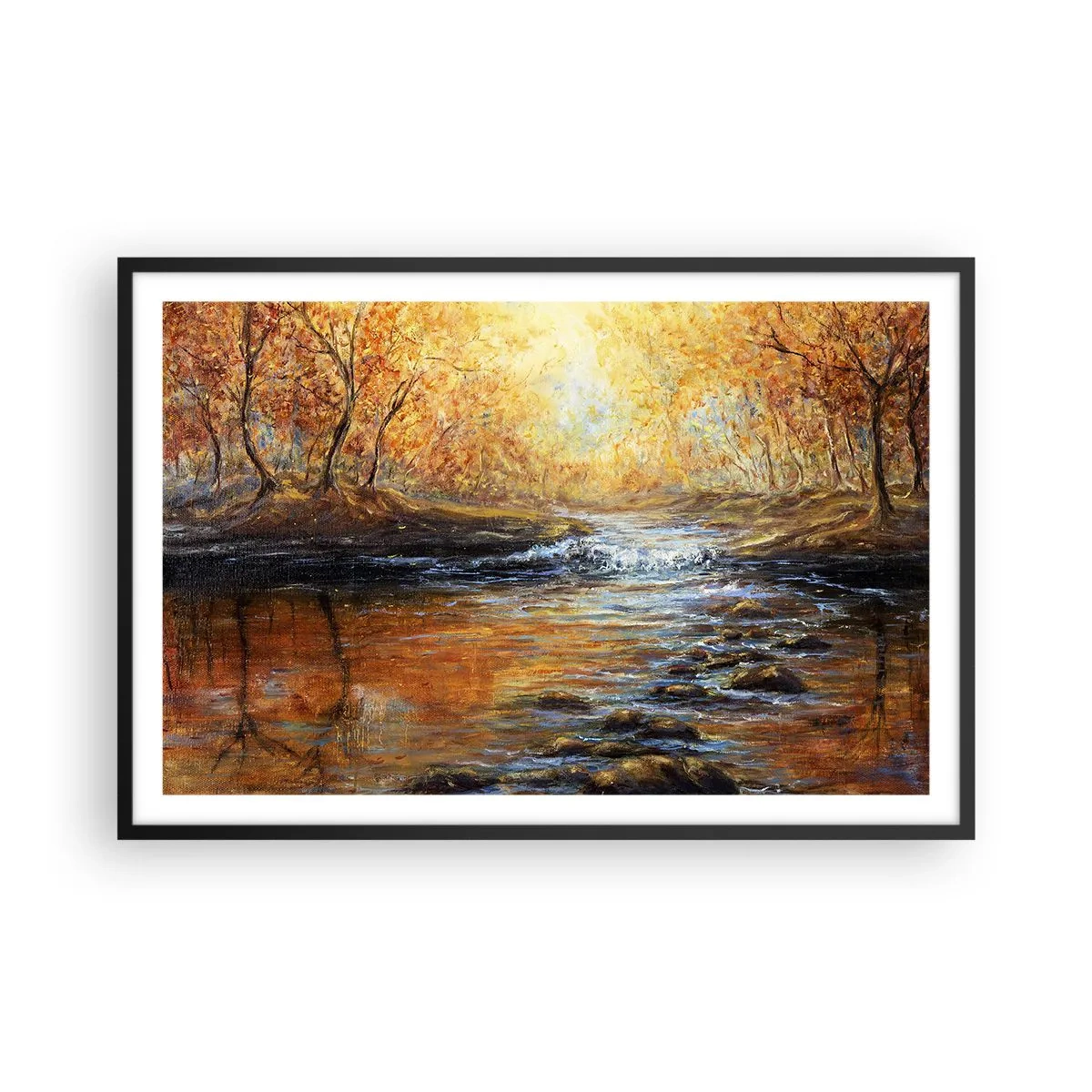 Poster în ramă neagră - Pârâul de aur - 91x61 cm