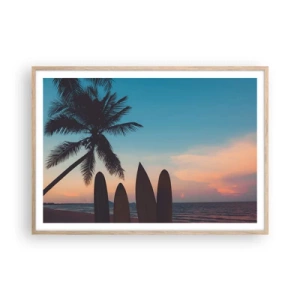 Poster în ramă de stejar deschis - Și mâine ne vom distra - 100x70 cm