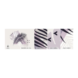 Mostră tapet autocolant Deluxe Sticker - Umbra unei umbre - Grafică, Frunza de palmier, Bucată - 100x30 cm