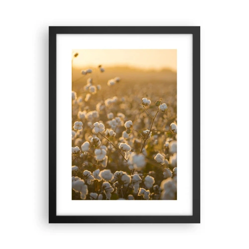 Poster în ramă neagră - Câmp pufos - 30x40 cm