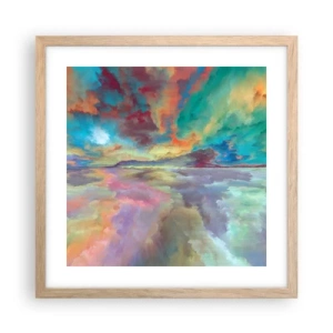 Poster în ramă de stejar deschis - Două ceruri - 40x40 cm