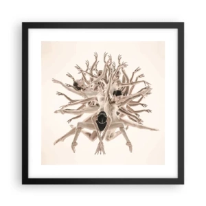 Poster în ramă neagră - Înflorirea în dans - 40x40 cm