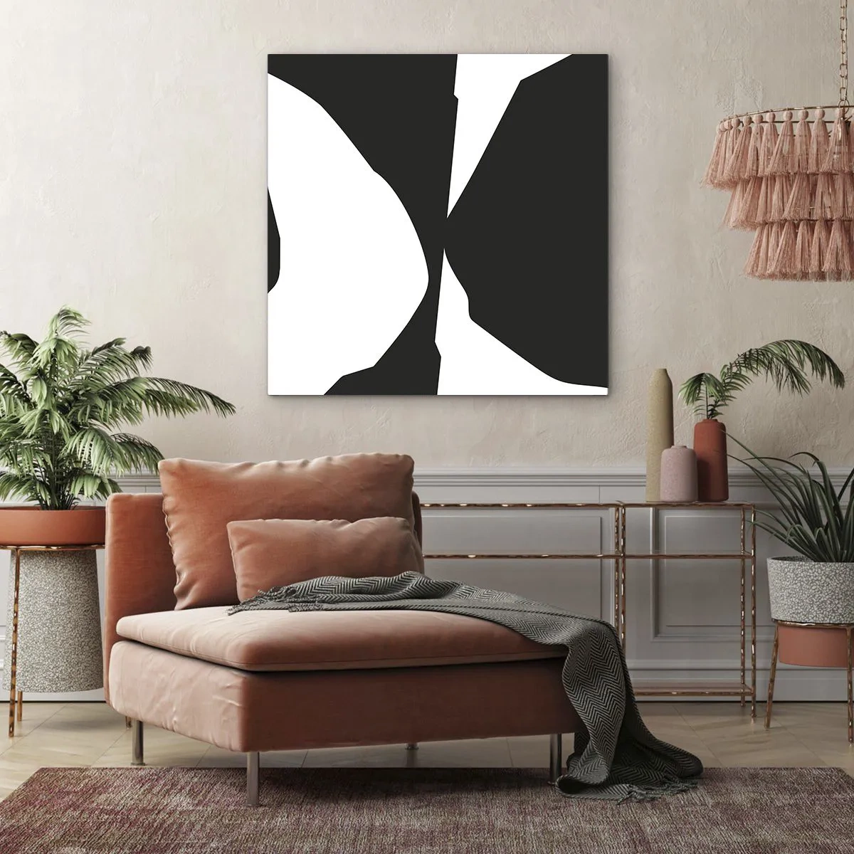 Tablou pe pânză - Pozitiv -negativ - 70x70 cm