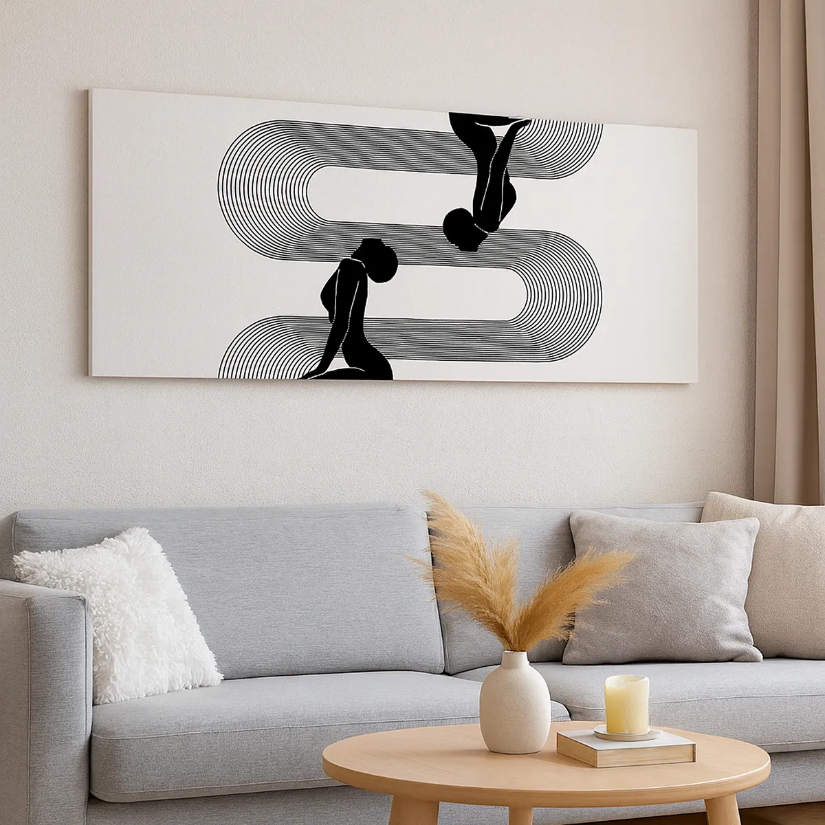 Tablou pe pânză - Simetrie senzuală - 30x30 cm