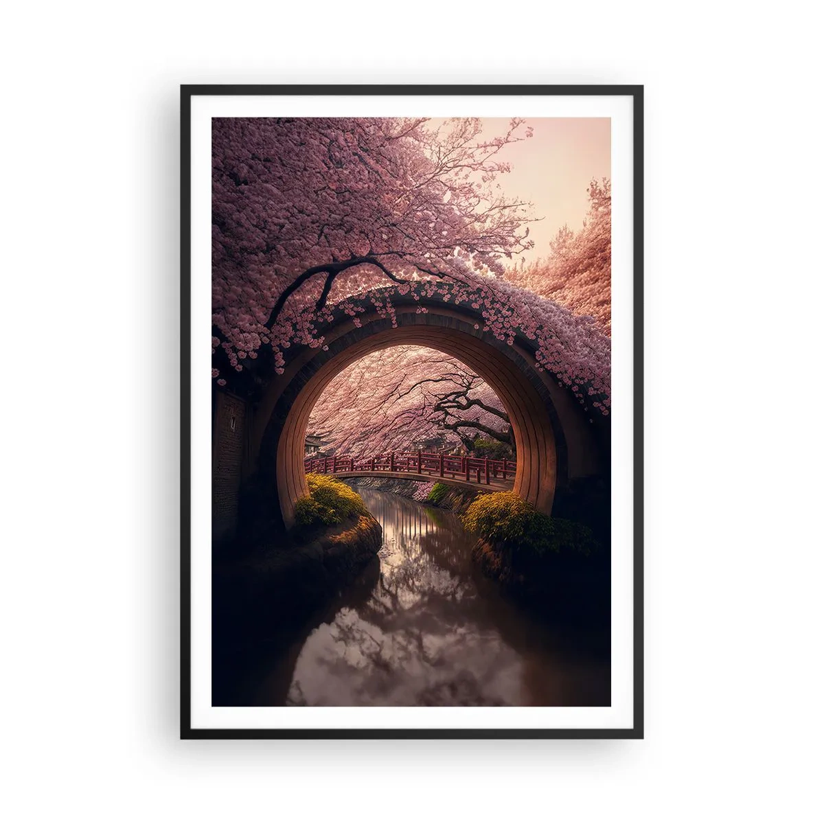 Poster în ramă neagră - Primăvara japoneză - 70x100 cm