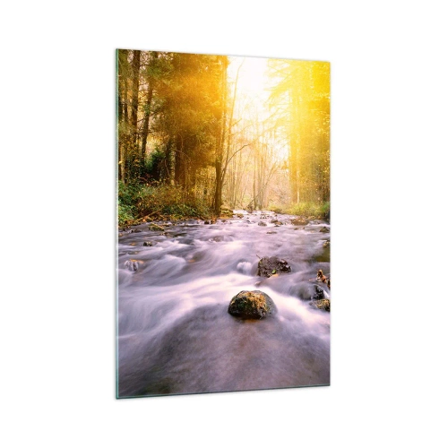 Tablou pe sticlă - Malachit în rame de argint și aur - 70x100 cm