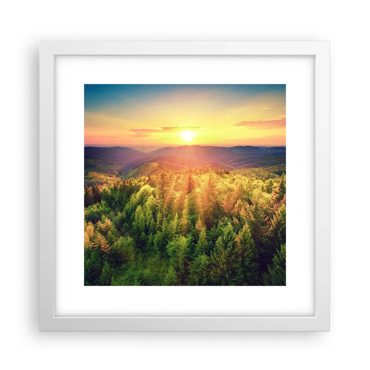 Poster în ramă albă - Vârfuri și culmi - 30x30 cm