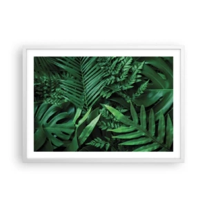 Poster în ramă albă - Înfășurate în verde - 70x50 cm