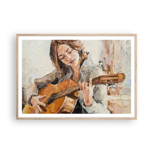 Poster în ramă de stejar deschis - Concert pentru chitară și inima unei fete - 100x70 cm