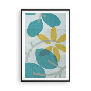 Poster în ramă neagră - Printre frunzele de azur - 61x91 cm