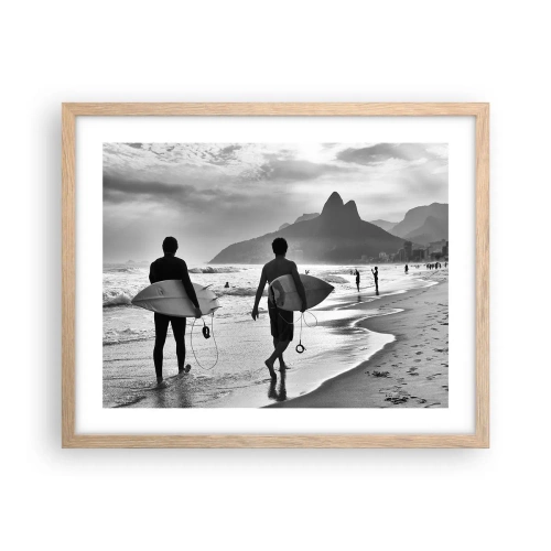 Poster în ramă de stejar deschis - Samba pentru un val - 50x40 cm