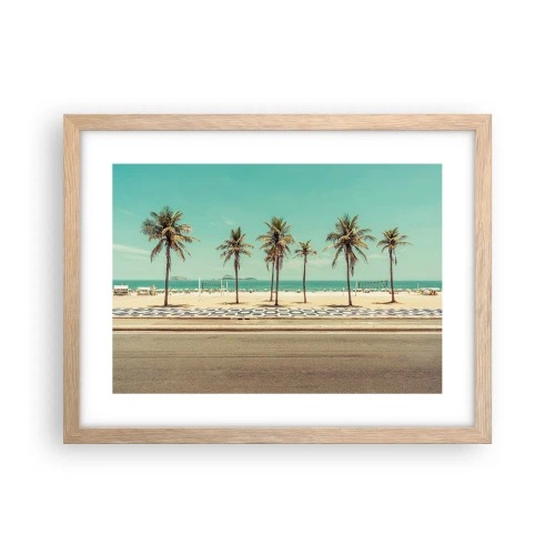 Poster în ramă de stejar deschis - La paza plajei - 40x30 cm