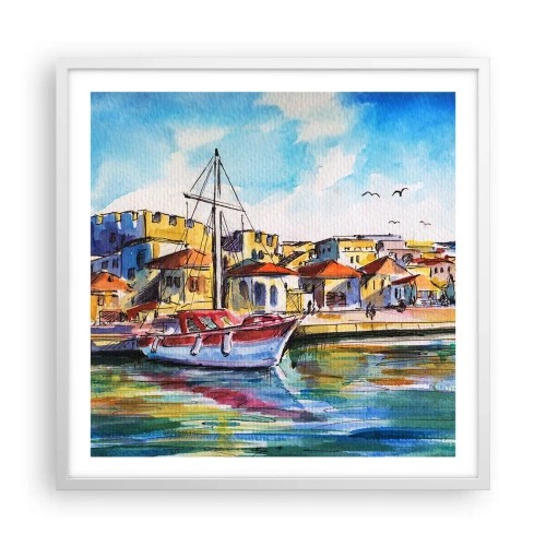 Poster în ramă albă - Curcubeu după-amiază - 60x60 cm