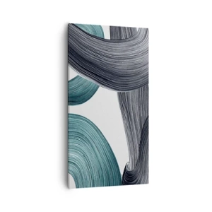 Tablou pe pânză - Trasee de smarald și negru - 55x100 cm