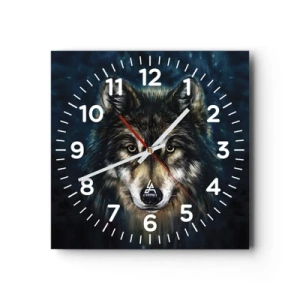 Ceas de perete - Ceas pe sticlă - Alfa? Și omega - 40x40 cm