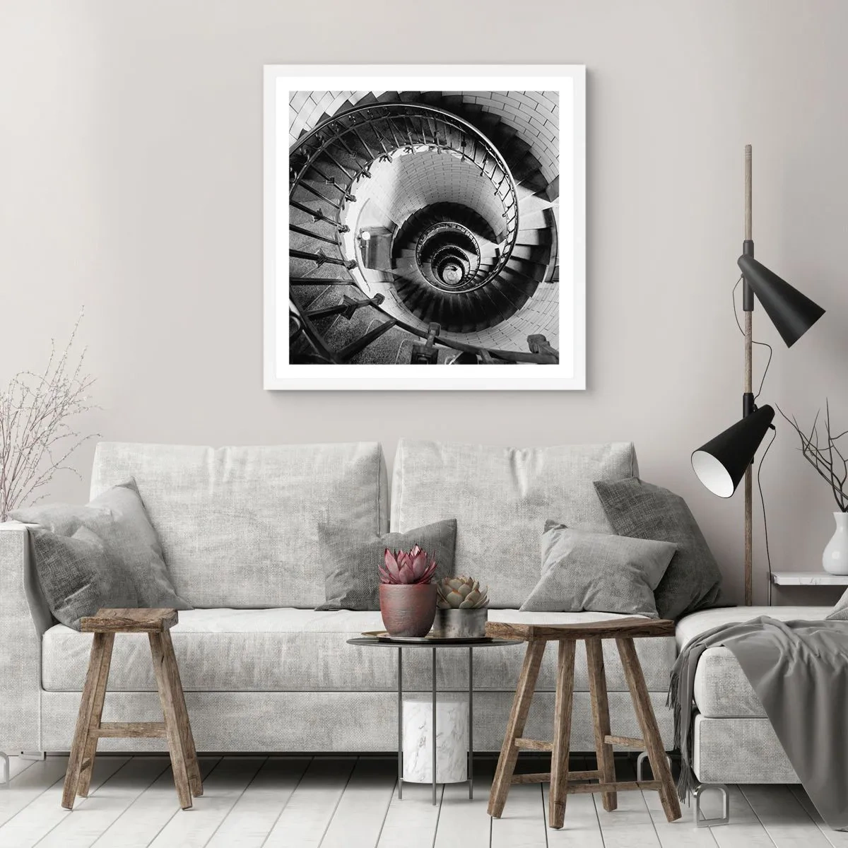 Poster în ramă albă - Din ce în ce mai sus - 30x30 cm