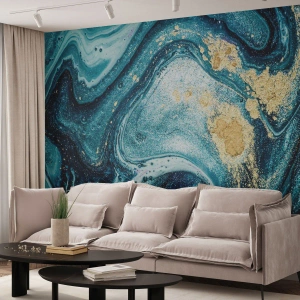 Tapet Premium Canvas - Vârtej albastru - Abstracția, Bucată, Model modern - 100x70 cm