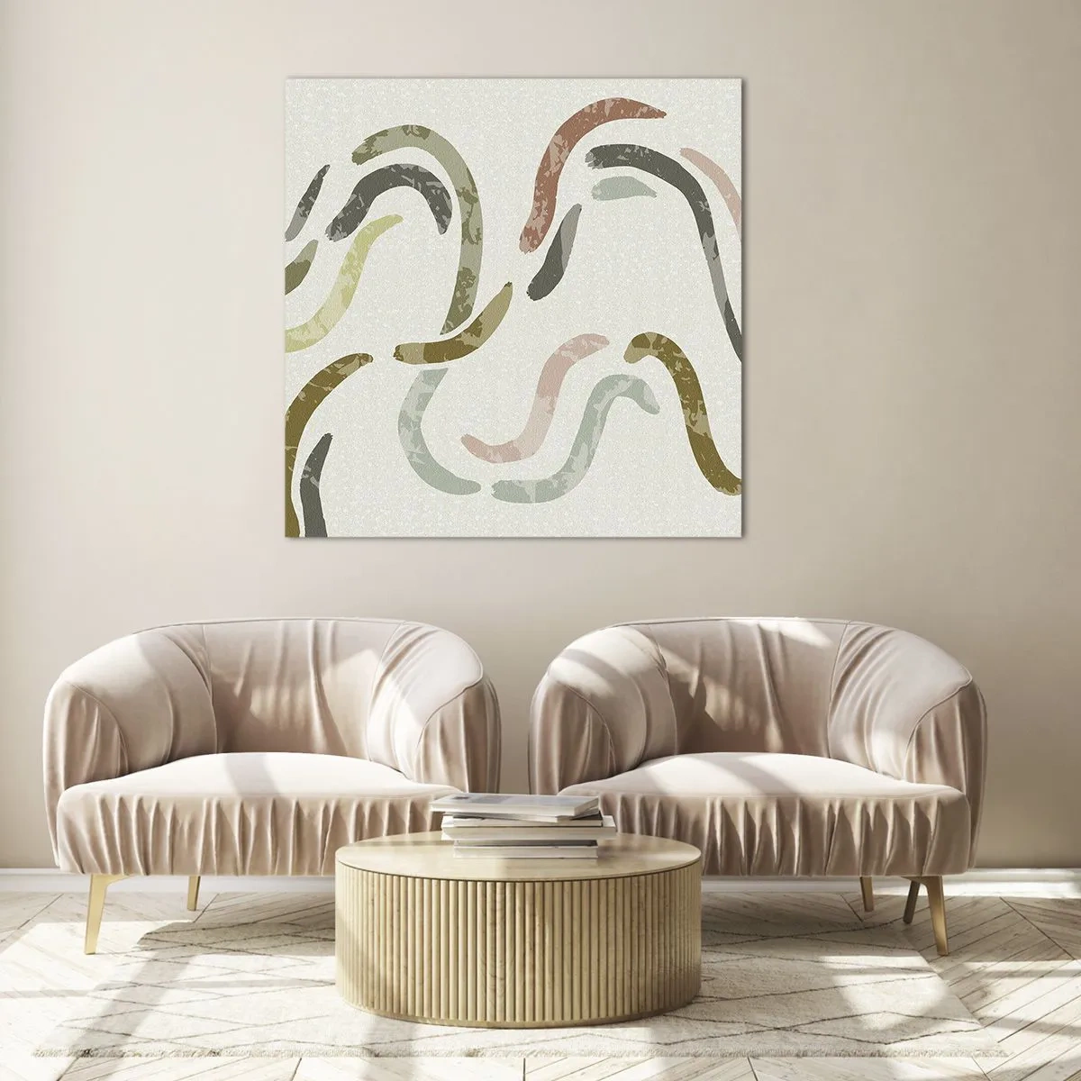 Tablou pe sticlă - Dansul vesel al abstracției - 60x60 cm