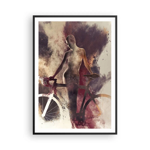 Poster în ramă neagră - În forme de marmură sufletul ciclist - 70x100 cm
