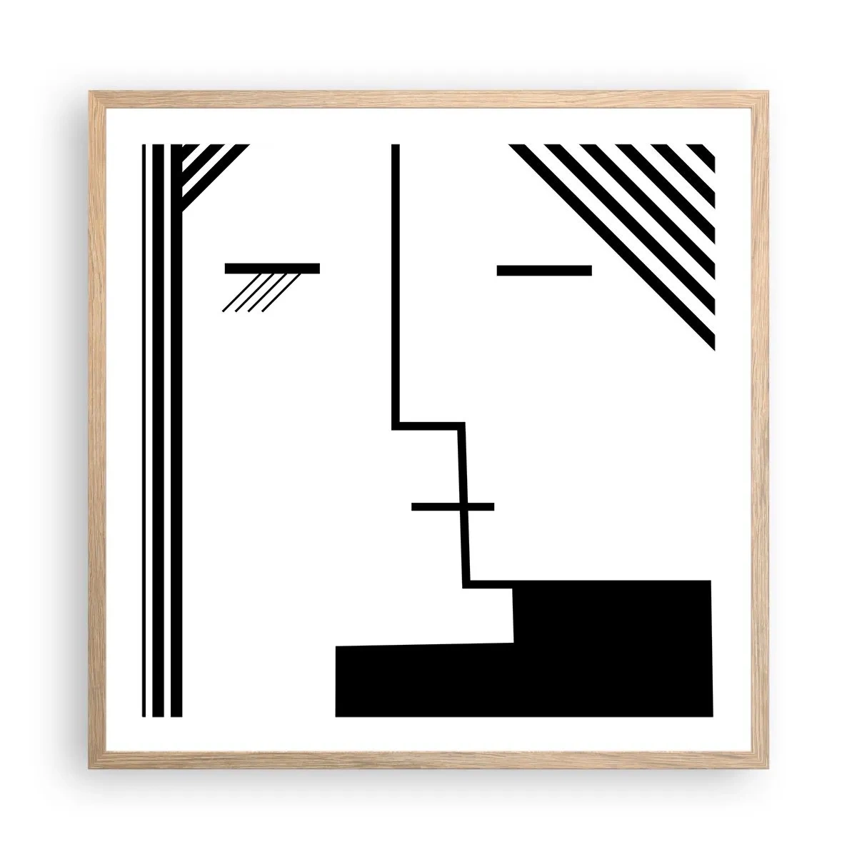 Poster în ramă de stejar deschis - Doar un sărut - 60x60 cm