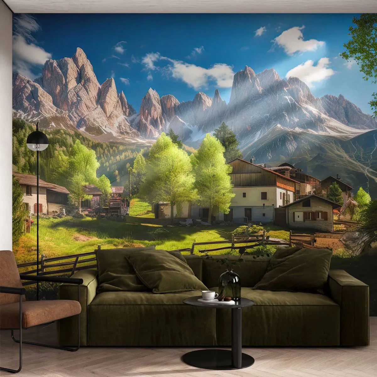 Tapet Premium Sand - Idilă alpină - Munţi, Peisaj, Alpi - 100x70 cm