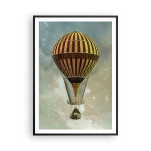 Poster în ramă neagră - Zboruri de pionierat - 70x100 cm