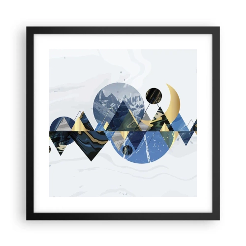Poster în ramă neagră - Peisaj geometric - 40x40 cm