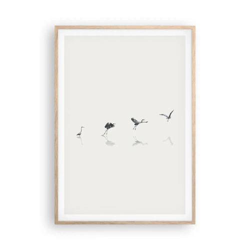 Poster în ramă de stejar deschis - Patru pași simpli - 70x100 cm