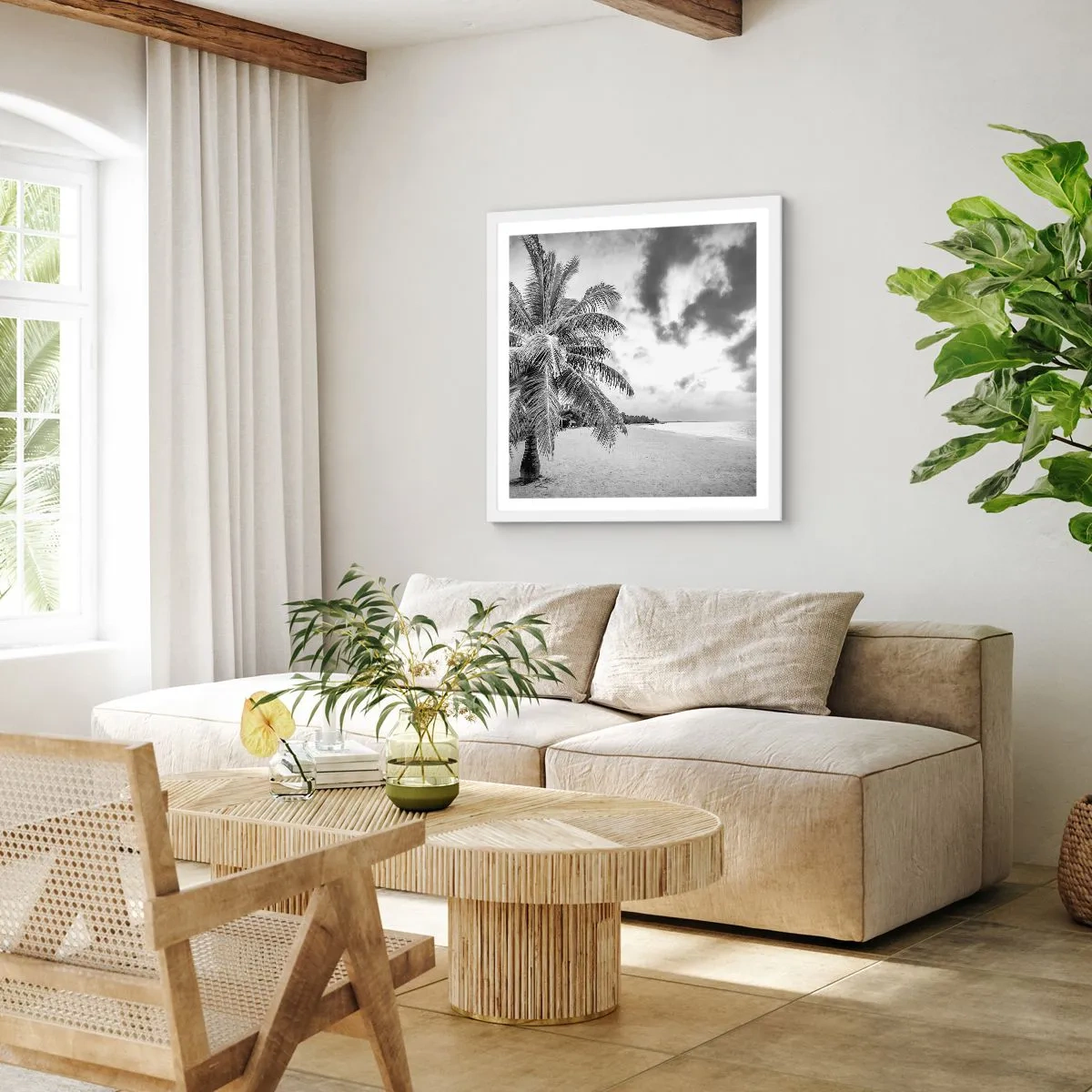 Poster în ramă albă - Când tânjești după singurătate... - 30x30 cm