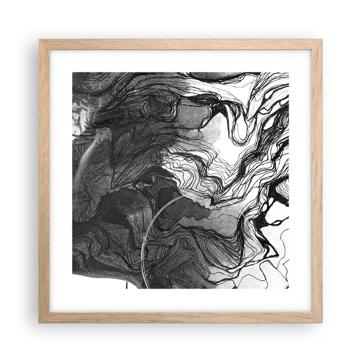 Poster în ramă de stejar deschis - Încurcată în vise - 40x40 cm