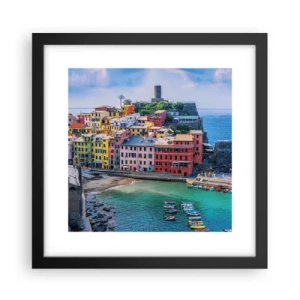 Poster în ramă neagră - Orașul mediteraneean magic - 30x30 cm