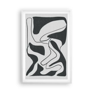 Poster în ramă albă - Distracție abstractă în labirint - 61x91 cm