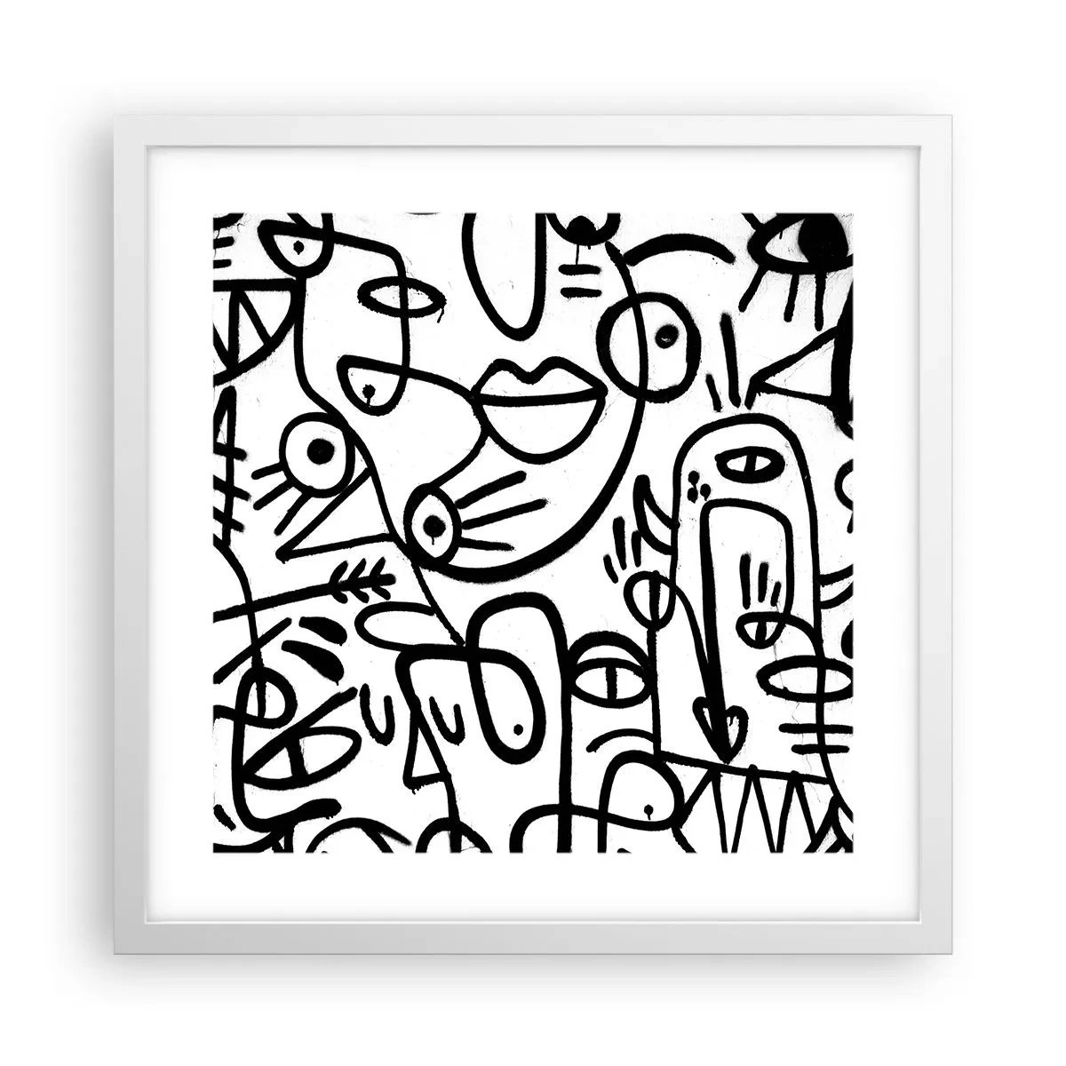 Poster în ramă albă - Chipuri și miraje - 40x40 cm