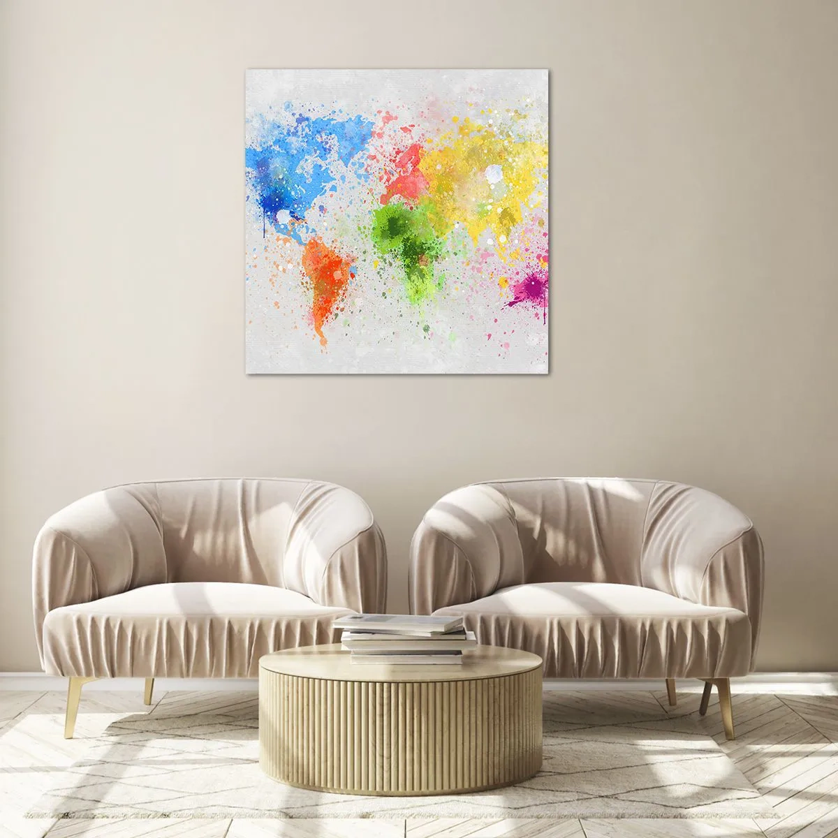 Tablou pe sticlă - Toate culorile lumii - 40x40 cm