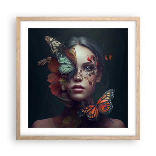 Poster în ramă de stejar deschis - Transformare minunată - 50x50 cm