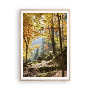 Poster în ramă de stejar deschis - Timp de relaxare - 70x100 cm