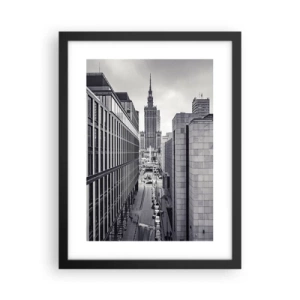 Poster în ramă neagră - Vale citadină din Varșovia - 30x40 cm