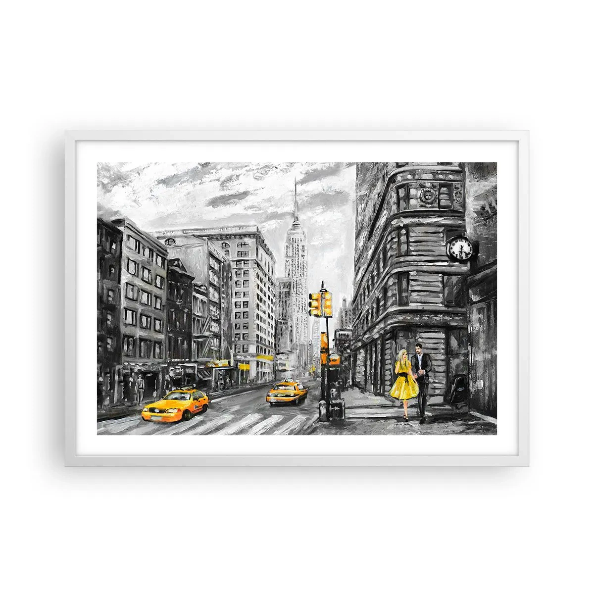 Poster în ramă albă - O poveste din New York - 70x50 cm